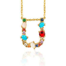 Load image into Gallery viewer, Multicolor charm Gold pendant
