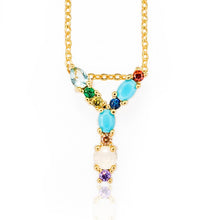 Load image into Gallery viewer, Multicolor charm Gold pendant
